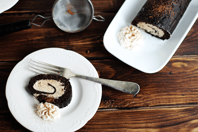 Chocolate Rolled Cake w/ Cookie Dough Buttercream