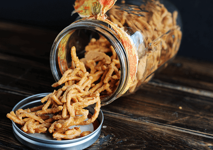 Chow Mein Candy via Cookie Dough and Oven Mitt