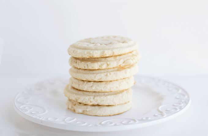 stack of Glazed Lemon Sandwich Cookies