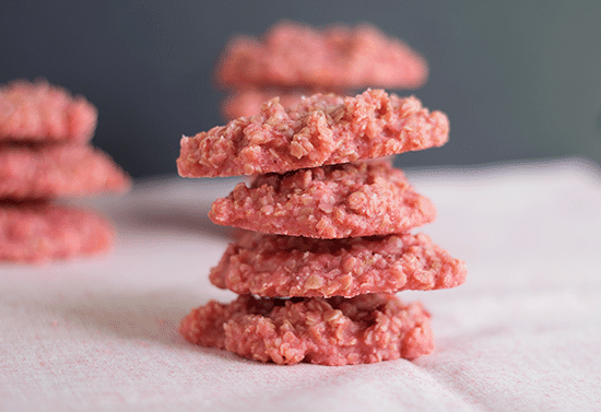 Strawberries & Cream No Bake Cookies