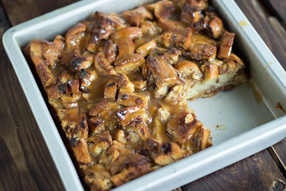 Caramel Raisin Bread Pudding