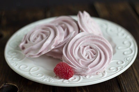 Raspberry Meringue Cookies