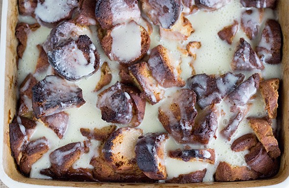 Eggnog Donut Bread Pudding