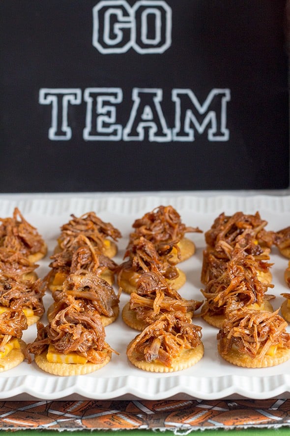 Game Day Pulled Pork Cracker Stacks