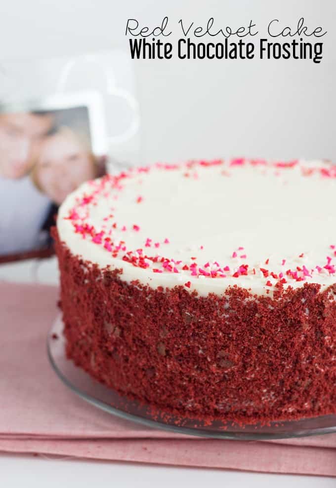 Red Velvet Cake With White Chocolate Frosting Cookie Dough And Oven Mitt