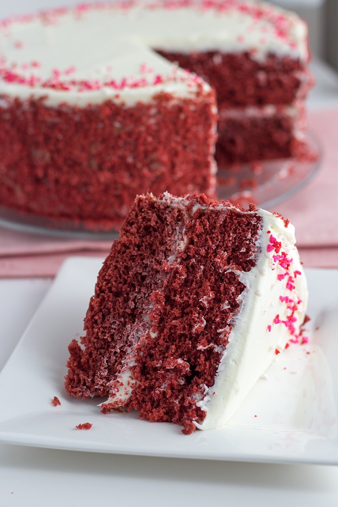 Red Velvet Cake with White Chocolate Frosting