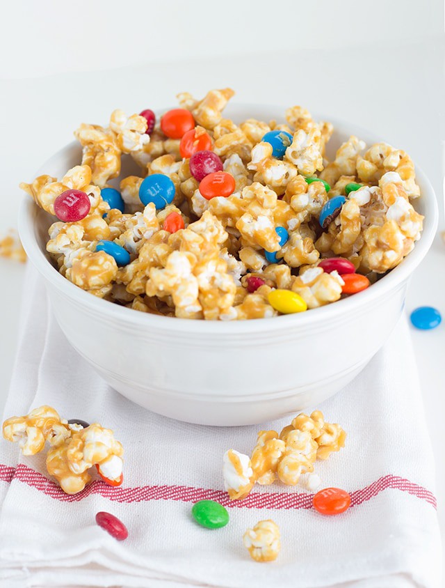 Salted Caramel M&M Popcorn