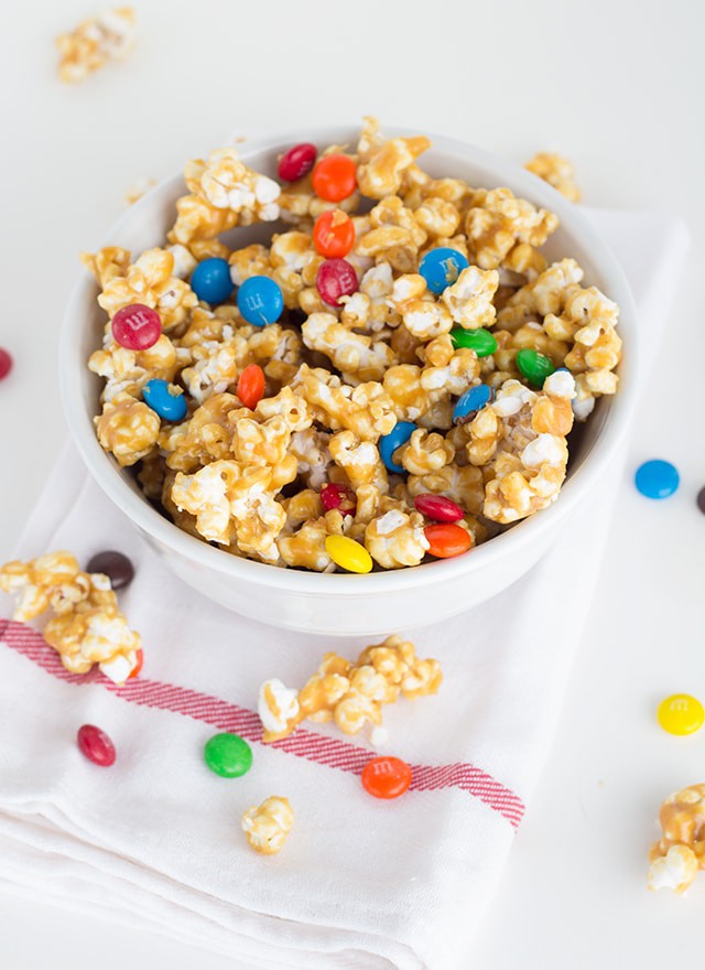 Salted Caramel M&M Popcorn