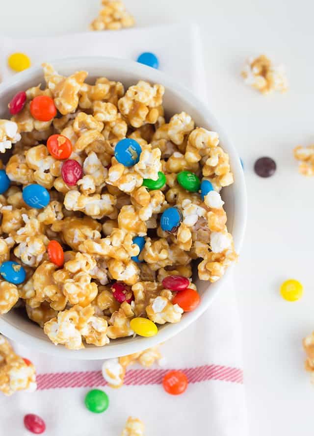 Salted Caramel M&M Popcorn