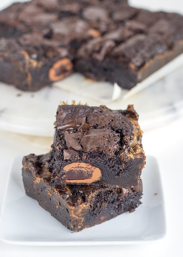 Coffee Caramel Cadbury Egg Brownies