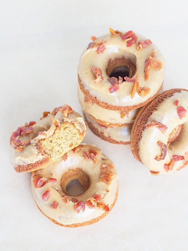 Baked Peanut Butter Bacon Donuts