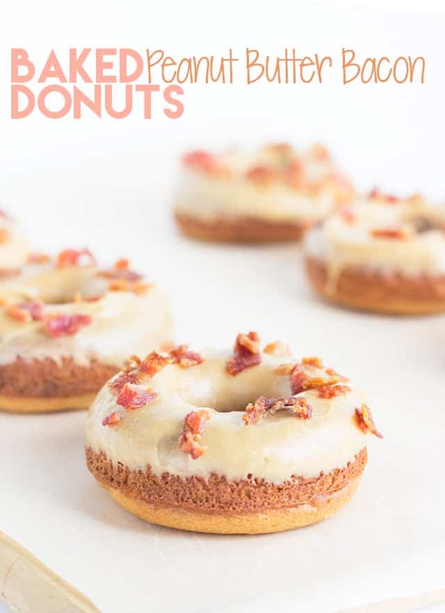 Baked Peanut Butter Bacon Donuts