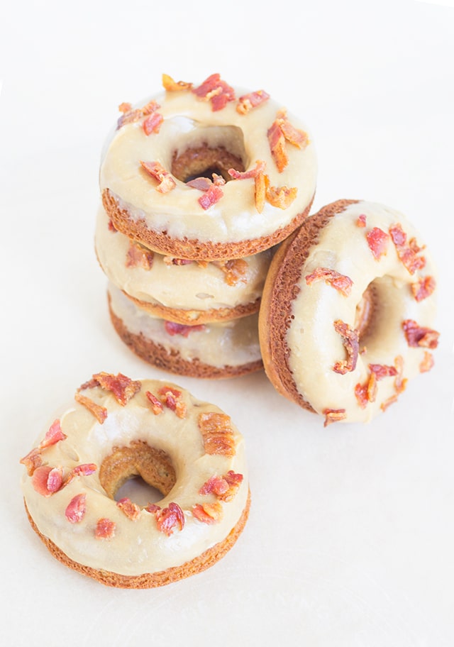 Baked Peanut Butter Bacon Donuts