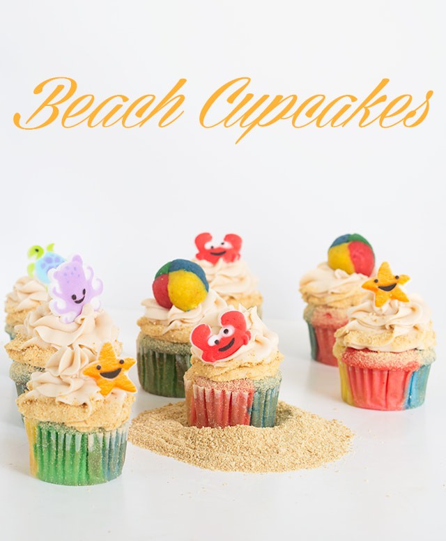 Beach Cupcakes - Cookie Dough and Oven Mitt