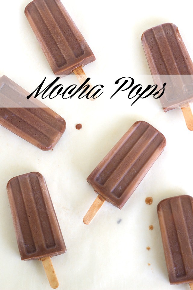 Mocha Pops! Delicious iced coffee pops with a nice mix of almond milk and chocolate.