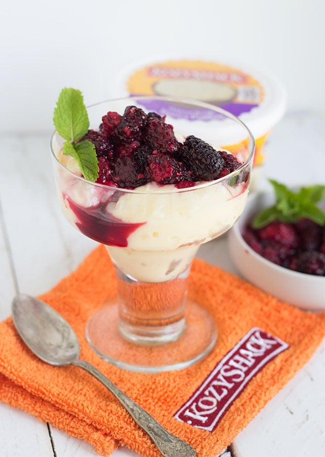 Roasted Mixed Berry Topped Tapioca Pudding