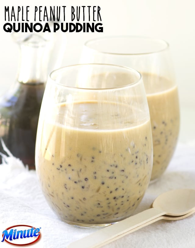 Maple Peanut Butter Quinoa Pudding - sweet and creamy pudding stuffed full of quinoa. This is a somewhat healthier peanut butter treat!