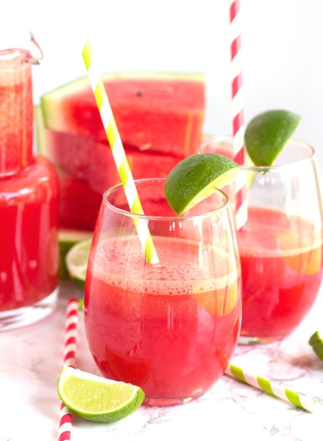 Watermelon Fizz - an easy, bright and refreshing drink packed full of watermelon, lime, and ginger ale!