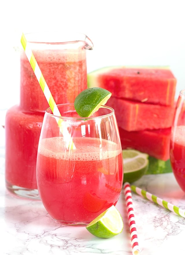 Watermelon Fizz - an easy bright and refreshing drink packed full of watermelon, lime, and ginger ale!