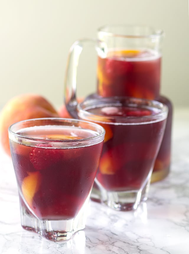 Peach Raspberry Iced Tea - easy, refreshing iced tea with the perfect peach and raspberry flavor combination.