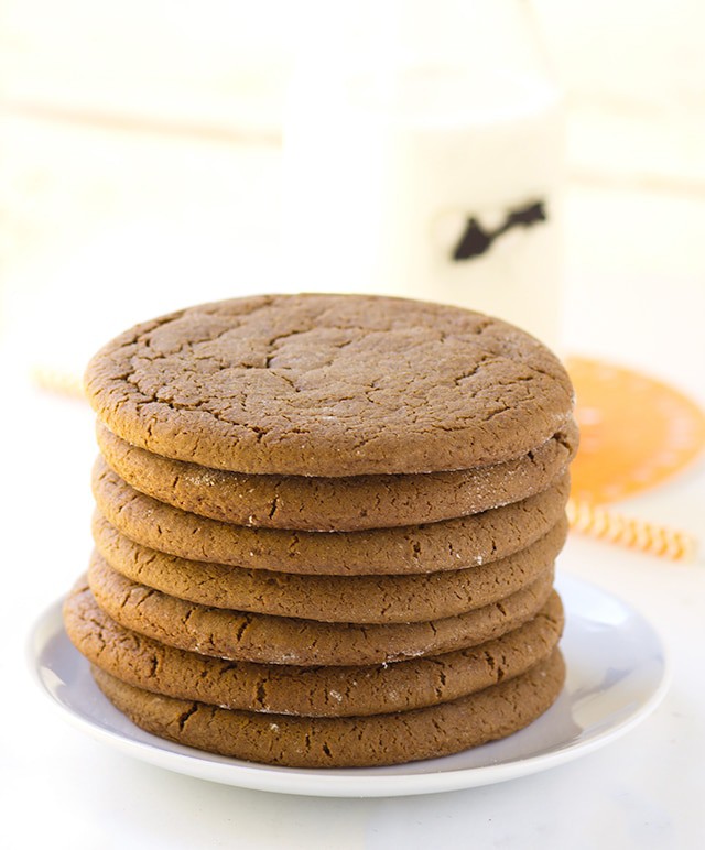 Molasses Cookies - spiced molasses cookies that are soft and have a crinkled top.